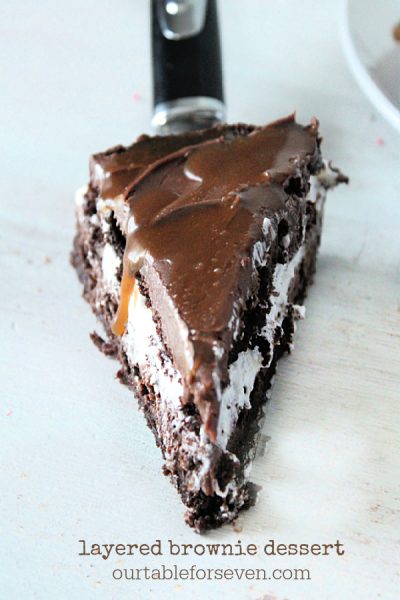 Layered Brownie Dessert Table For Seven