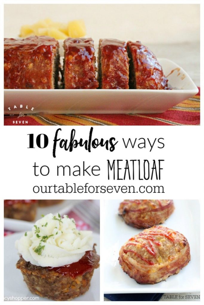 10 Meatloaf Recipes #meatloaf #dinner #groundbeef #groundturkey #reciperoundup #tableforsevenblog