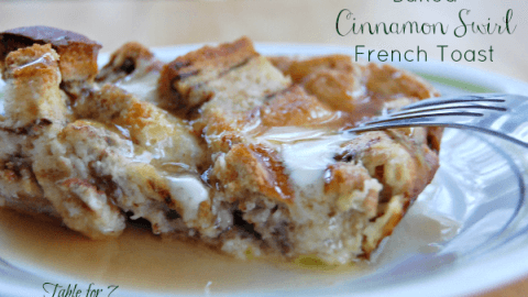 Baked Cinnamon Swirl French Toast @tableforseven #tableforsevenblog #frenchtoast #breakfast #brunch