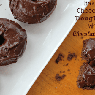 Baked Chocolate Doughnuts with Chocolate Glaze #baked #donuts #doughnuts #chocolate #tableforsevenblog