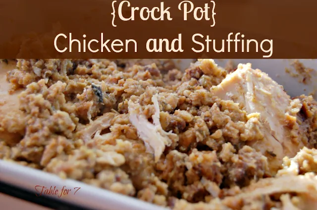 Crock Pot Chicken and Stuffing #crockpot #slowcooker #chicken #stuffing #dinner #tableforsevenblog `