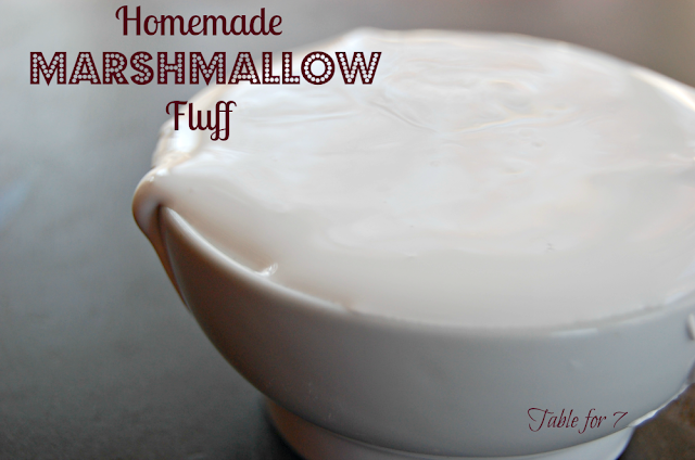 Homemade Marshmallow Fluff #marshmallowfluff #homemade #tableforsevenblog 