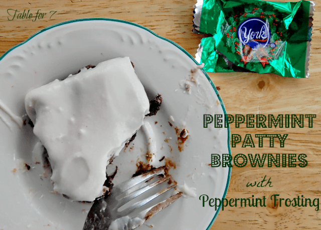peppermint patty brownies with peppermint frosting
