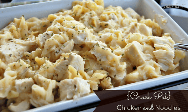 Crock Pot Chicken and Noodles from Table for Seven