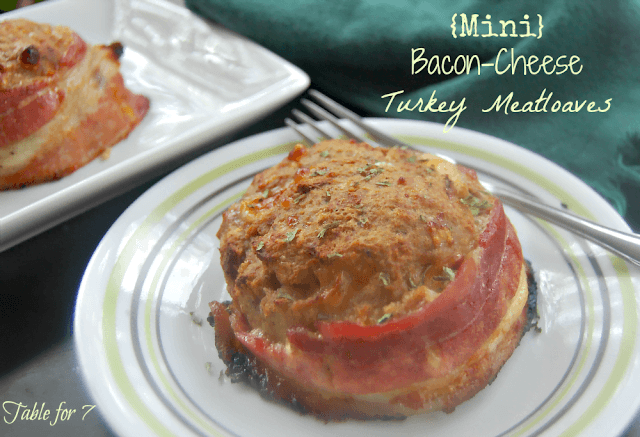 mini bacon-cheese turkey meatloaves