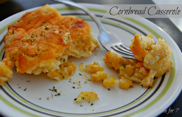 Cornbread Casserole #cornbreadcasserole #corn #cornbread #tableforsevenblog #sidedish 