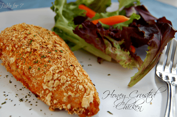 Honey Crusted Chicken #chicken #honey #hearthealthy #dinner #tableforsevenblog 