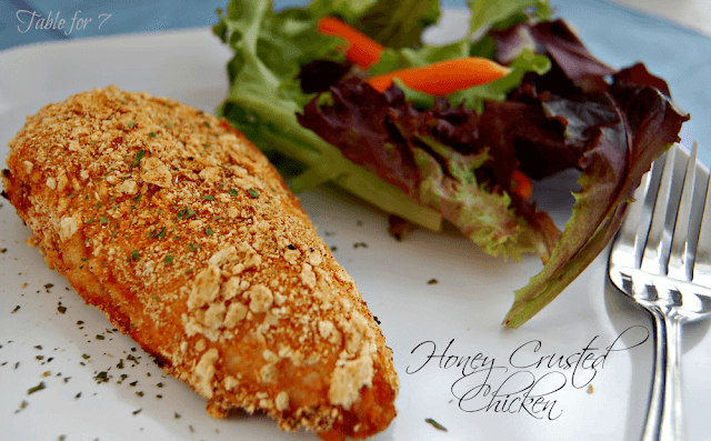 Honey Crusted Chicken #chicken #honey #hearthealthy #dinner #tableforsevenblog