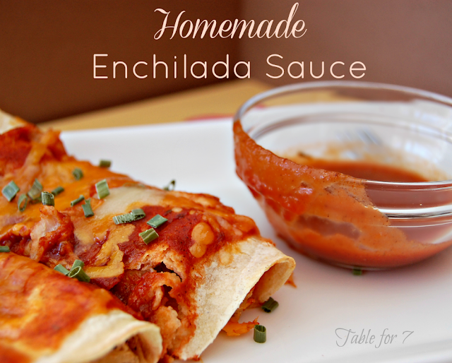 Homemade Enchilada Sauce #enchiladasauce #homemade #enchilada #sauce #tableforsevenblog 