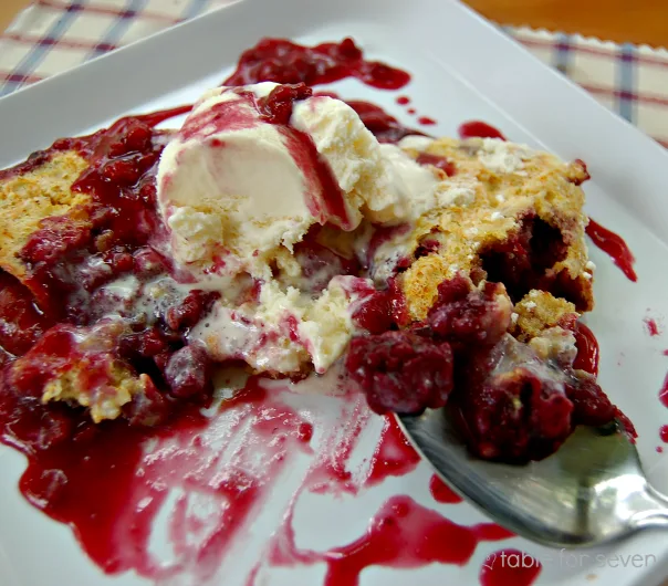 Cake Mix Berry Cobbler from Table for Seven 
