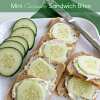 Mini Cucumber Sandwich Bites #cucumber #sandwichbites #appetizers #tableforsevenblog