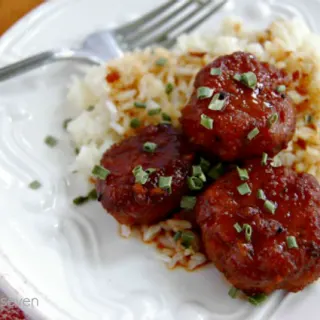 Crock Pot Chicken Teriyaki Meatballs #crockpot #slowcooker #chicken #meatballs #tableforsevenblog