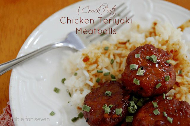 Crock Pot Chicken Teriyaki Meatballs #crockpot #slowcooker #chicken #meatballs #tableforsevenblog