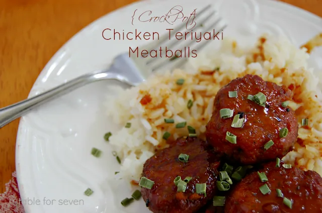 Crock Pot Chicken Teriyaki Meatballs #crockpot #slowcooker #chicken #meatballs #tableforsevenblog 