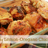 Sticky Lemon Oregano Chicken #chicken #lemon #oregano #tableforsevenblog #dinner