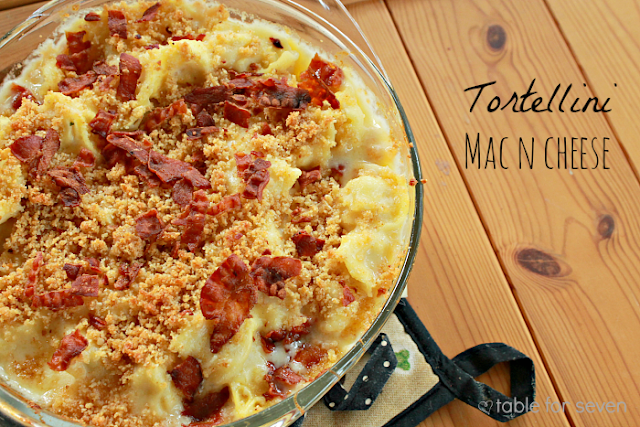 Tortellini Mac n Cheese #tortellini #macandcheese #cheese #dinner #tableforsevenblog 