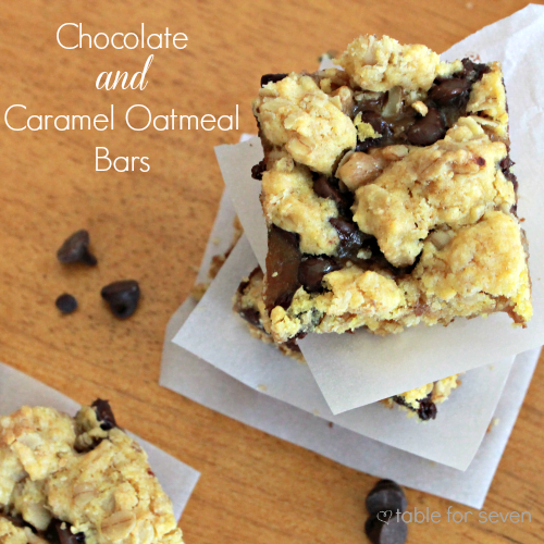 chocolate and caramel oatmeal bars