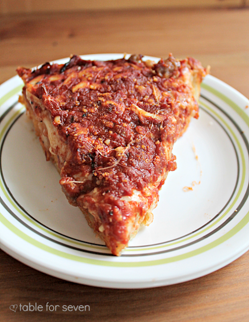 Deep Dish Pizza #pizza #deepdishpizza #dinner #tableforsevenblog