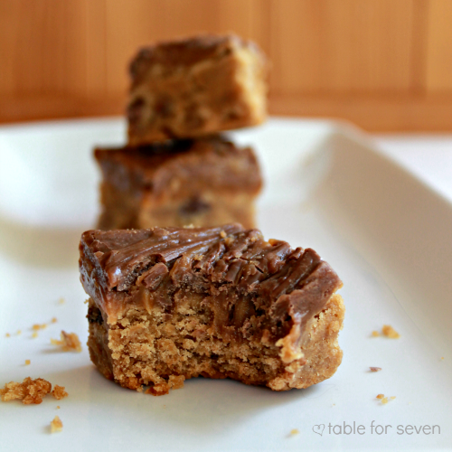 Peanut Butter Caramel Cookie Bars- Table for Seven