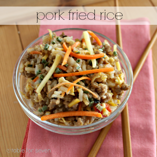 Pork Fried Rice #pork #friedrice #rice #dinner #tableforsevenblog @tableforseven