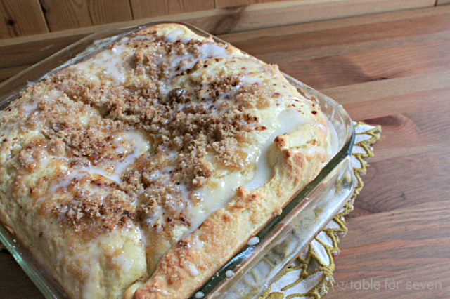 Stuffed Cinnamon Roll Bake from Table for Seven 