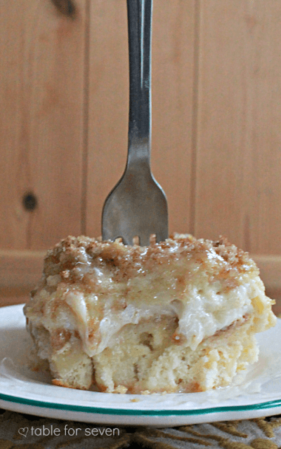 Stuffed Cinnamon Roll Bake from Table for Seven 