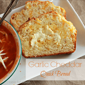 Garlic Cheddar Quick Bread from Table for Seven