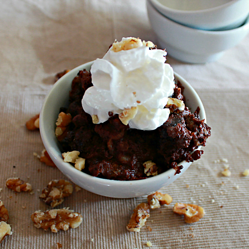 crock pot chocolate walnut bread pudding