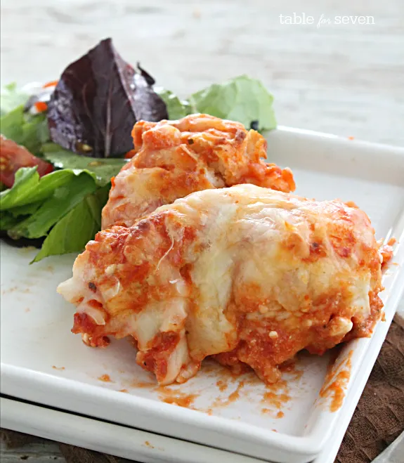 Bubble Up Lasagna from Table for Seven 