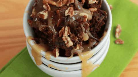 Crock Pot Turtle Pudding Cake from Table for Seven