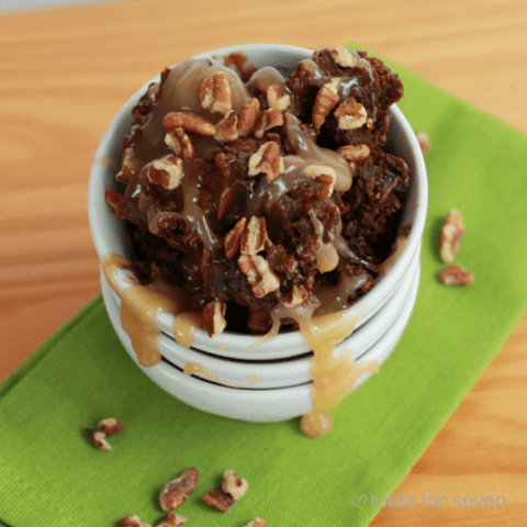 Crock Pot Turtle Pudding Cake from Table for Seven