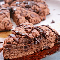 Triple Chocolate Scones #chocolate #scones #breakfast #brunch #chocolatechips #tableforsevenblog @tableforseven