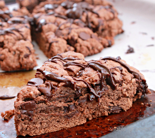 Triple Chocolate Scones #chocolate #scones #breakfast #brunch #chocolatechips #tableforsevenblog @tableforseven 
