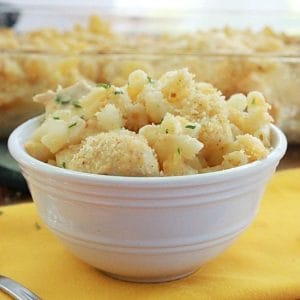 Baked Mac n Cheese with Chicken from Table for Seven