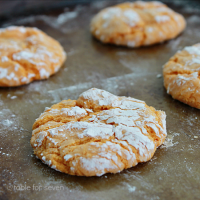 Orange Crinkle Cookies #orange #cookies #cakemix #dessert #tableforsevenblog