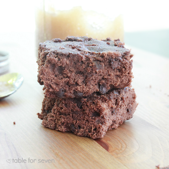 Low Fat Applesauce Brownies - Table for