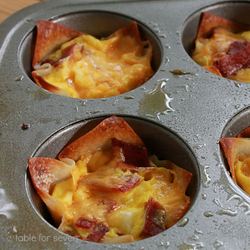 Breakfast Wonton Cups from Table for Seven