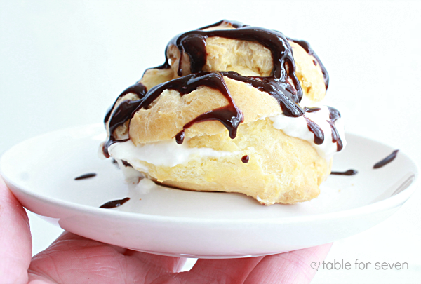 Cream Puffs with Chocolate Glaze #creampuffs #chocolate #tableforsevenblog #dessert