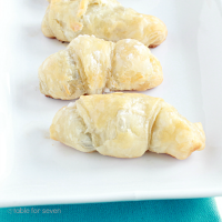 Simple Chocolate Puff Pastry Croissants #croissants #puffpastry #chocolate #tableforsevenblog