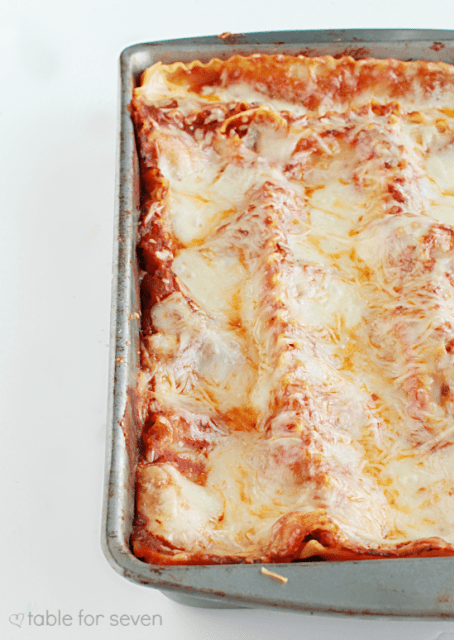 Three Cheese Lasagna: No Ricotta Cheese from Table for Seven 