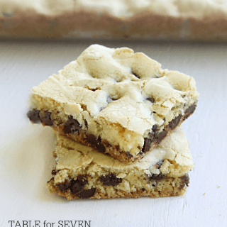 Lazy Cake Mix Cookie Bars Table for Seven