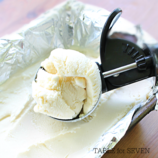 Two Ingredient Ice Cream with Homemade Magic Shell- Table for Seven