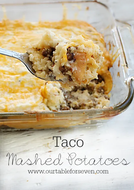 Taco Mashed Potatoes #mashedpotatoes #taco #tableforsevenblog #sidedish