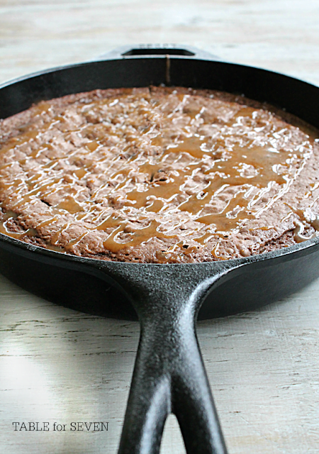 salted caramel iron skillet brownies