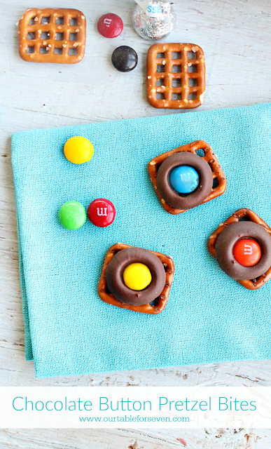 chocolate button pretzel bites