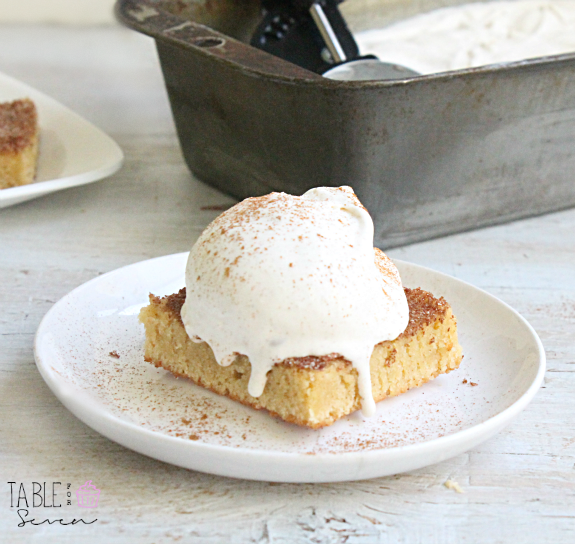 Snickerdoodle Bars with Cinnamon Ice Cream - Table for Seven 