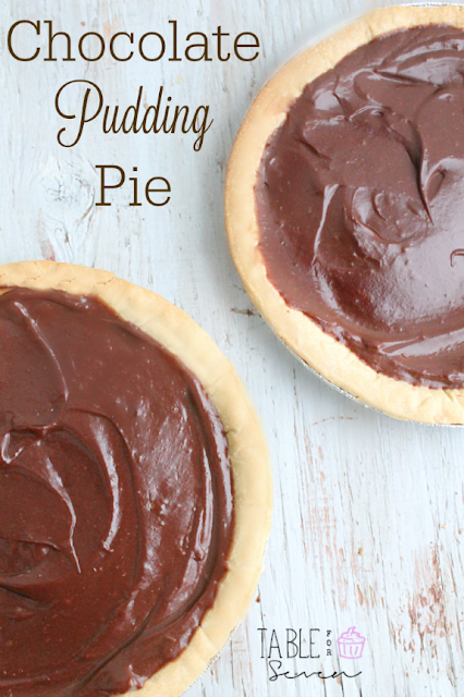 Chocolate Pudding Pie #puddingpie #chocolate #pie #pudding #dessert #tableforsevenblog 
