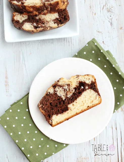 Low Fat Chocolate Marbled Loaf Cake from Table for Seven