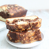 Low Fat Chocolate Marbled Loaf Cake from Table for Seven