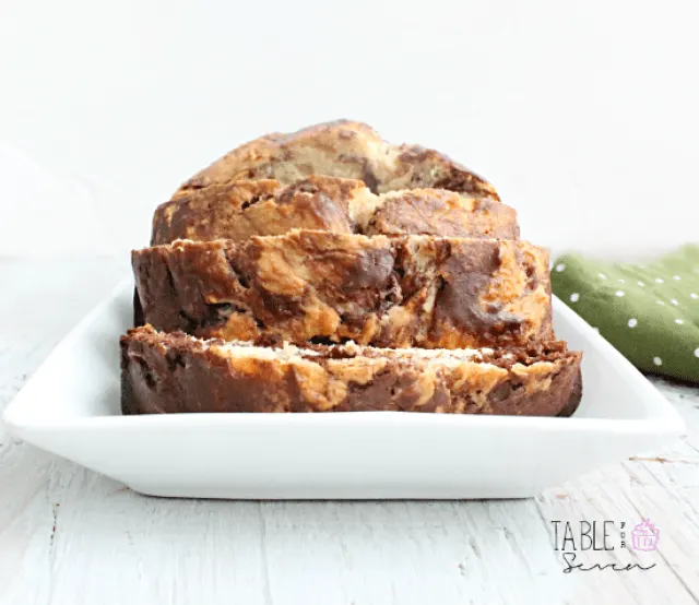 Low Fat Chocolate Marbled Loaf Cake from Table for Seven 